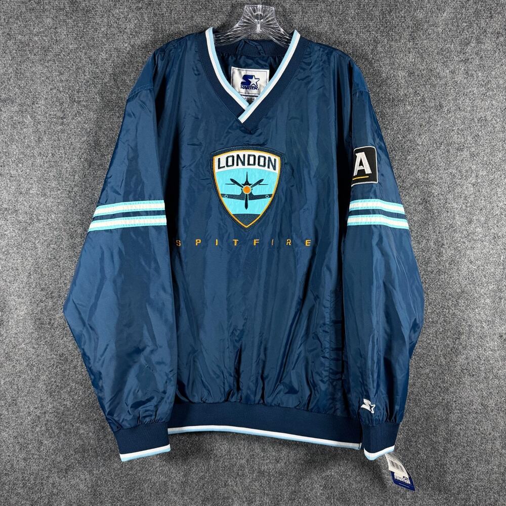 NWT Starter x Overwatch League London Spitfire Pullover Jacket 2XL Blue Hockey